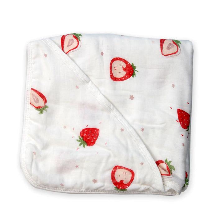 TERRY MUSLIN BLANKET 100% ORGANIC COTTON HOODED WRAPPER FOR INFANT