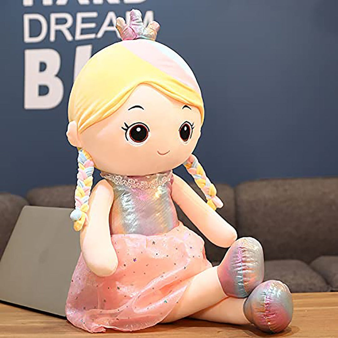 Beautiful Super Shining Princess Doll Plush Soft Cuddle Toys for Babies/Kids - 40 cm  (Pink)