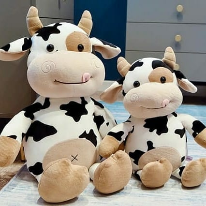 Stuffed Baby Soft Toys Amul Cow Animal Plush Toys for Kids Unique & Different Cow (Multicolor)