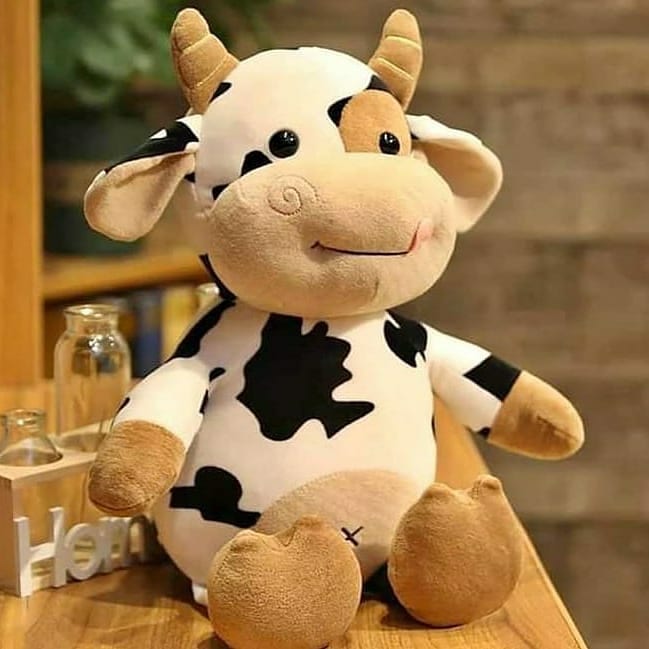 Stuffed Baby Soft Toys Amul Cow Animal Plush Toys for Kids Unique & Different Cow (Multicolor)