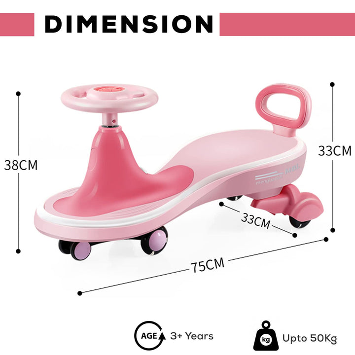 DAFY Magic Swing Car Kids/Baby Rider Scratch Free Twister Ride on for Kids of Above 3+ Years Strongest & Smoothest PP Wheels 50 KG Weight Capacity & ABEC 7 Bearing