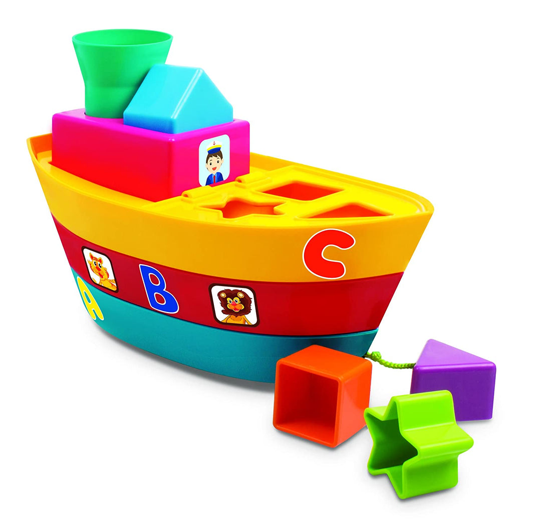 Stack A Boat, 2 in 1 Pull Along Toy, Walking, Shape Sorting,Pretend Play, 12 Months & Above, Infant and Preschool Toys Visit the Giggles Store