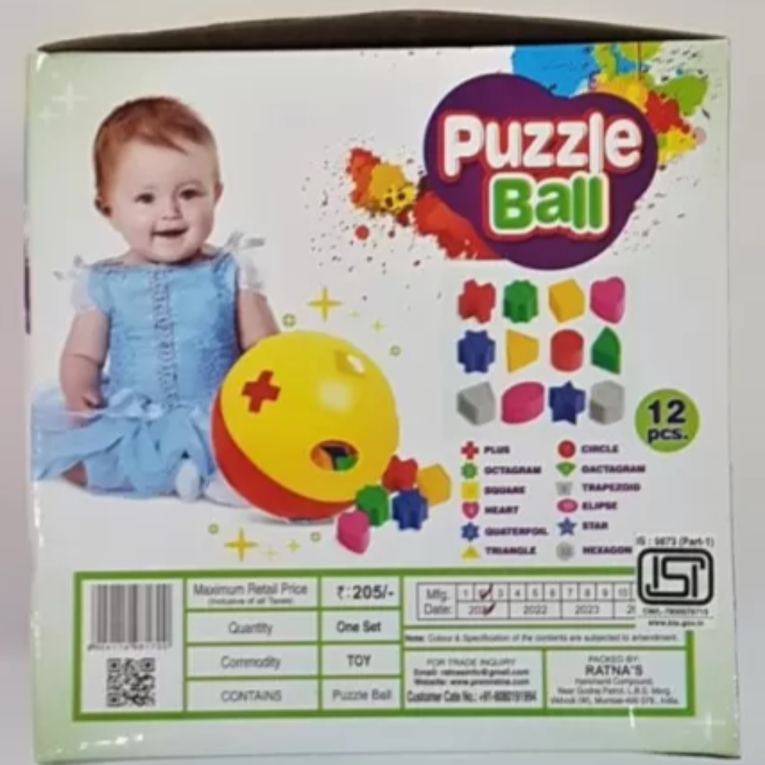 Ratna's Puzzle Ball for Kids/Children Play & Learn Shape's Colours & Numbers