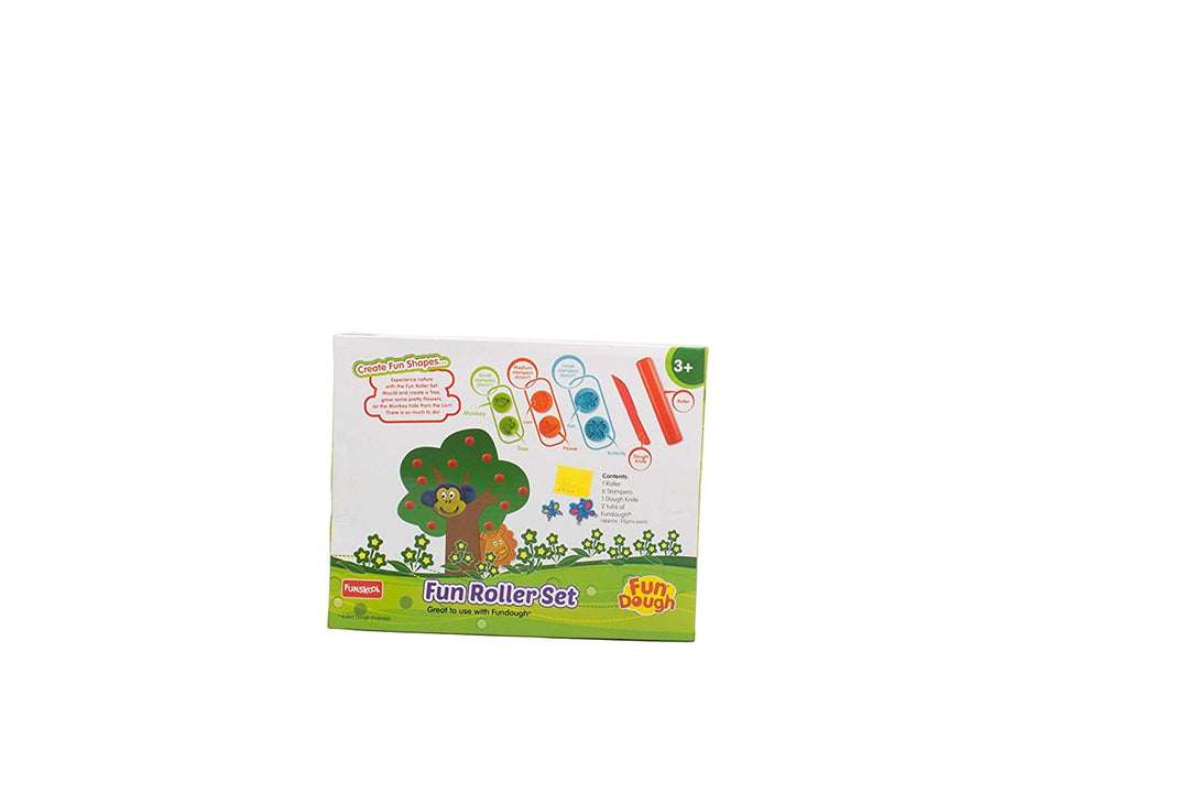 Fundough - Roller Set , Rolling, Cutting, Shaping and Sculpting , 3years + , Multi-Colour