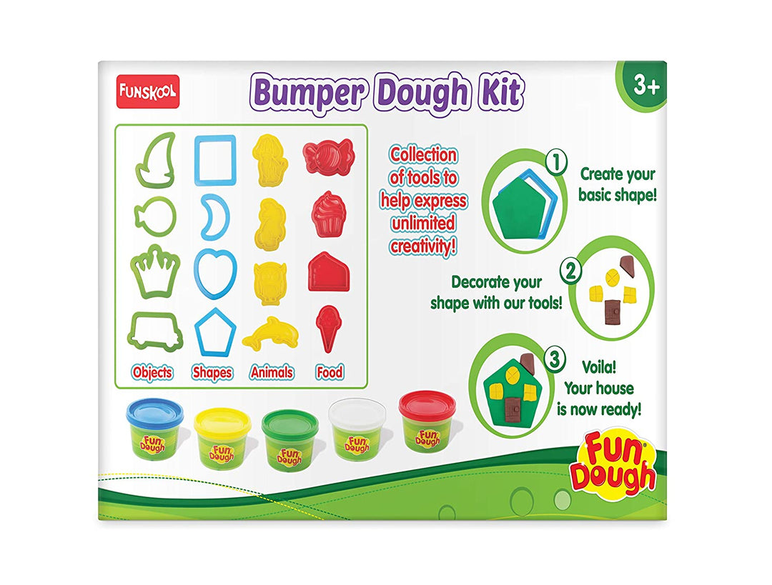Bumper Dough Kit , Shaping and Sculpting , 3years + , Multi-Colour