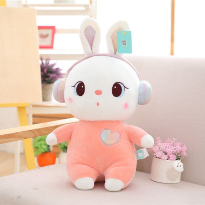 Lovely Animal Stuffed Plush Bunny Rabbit Soft Toy for Kids Birthday Gift - 35 cm  (Pink)