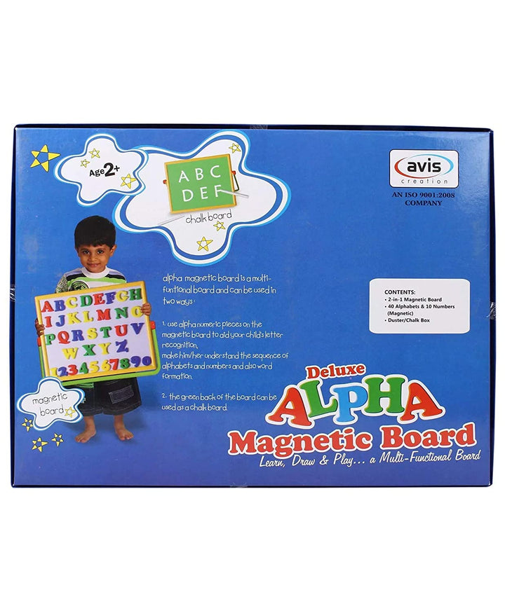 Alpha Numeric Board 2 in 1 Magnetic Learning Board with Magnetic Alphabets and Numbers with Mobile Pop Socket for Kids (Multi Color)