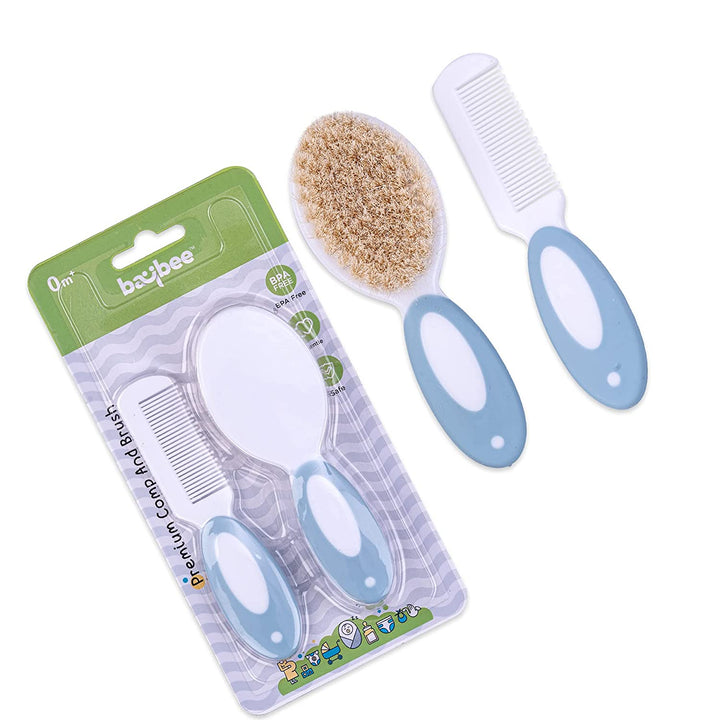 Premium 2 Piece Baby Hair Brush and Comb Set for Newborns and Toddlers Ultra Soft Bristles for Baby