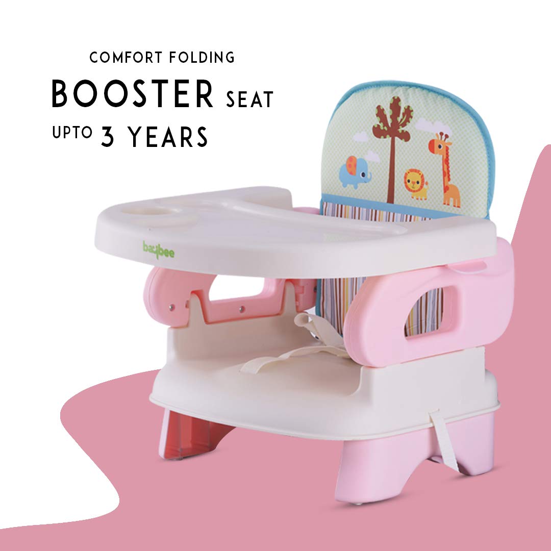 Baby comfort  Booster Seat for Feeding Baby - Baby Food Chair with Removable Dining Tray - Comfortable Folding Seat with Safety Belt - 3 Point Safety Harness for Infant and Toddlers up to 3 Years