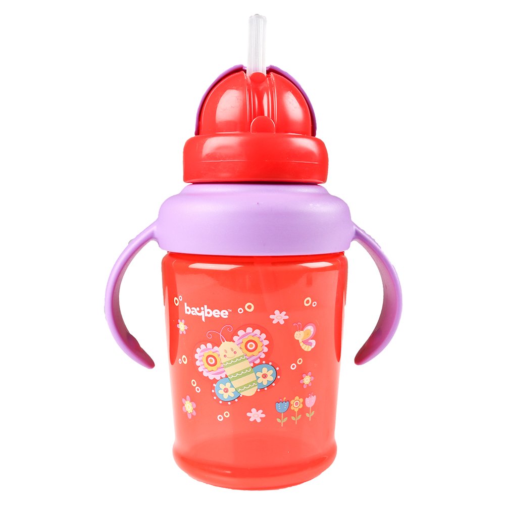 Premium 3 Stage Sipper Cup with Handle and Straw for Baby/Kids 18 Months+ (Red)