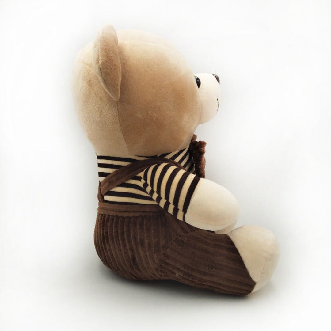 Lovely Teddy Bear Animal Toys Strap Dressing Suits Soft Toy for Baby/Children - 30 cm Brown