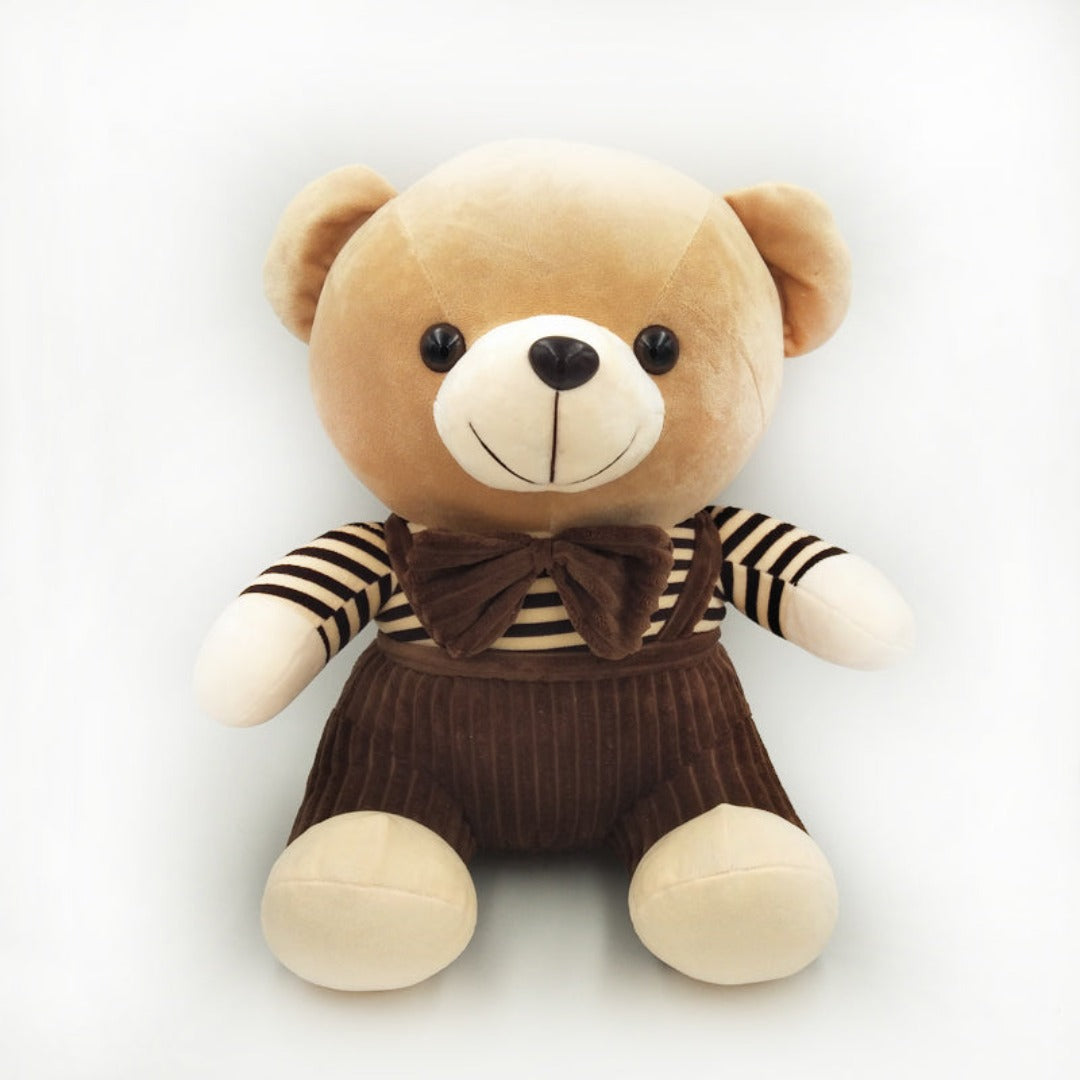 Lovely Teddy Bear Animal Toys Strap Dressing Suits Soft Toy for Baby/Children - 30 cm Brown