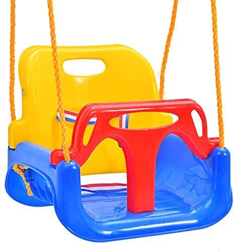 3-in-1 Snug Plastic Swing Chair for Kids-Folding Jhula Swing Chair Ideal for Both Kids and Plain Adjustable Hanging Suitable for Indoor,Outdoor,Balcony,Home,Bedroom