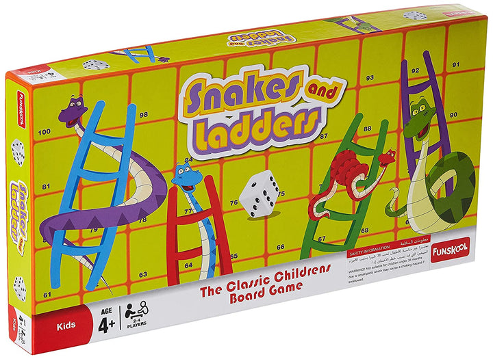 Snakes & Ladders, The classic children board game, kids & family, 2 - 4 players, 4 & above