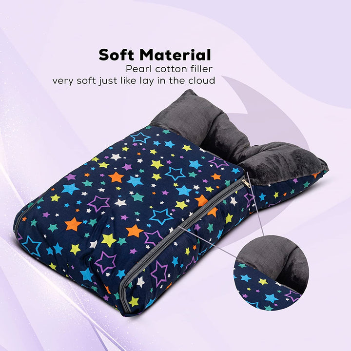 Little Max 3 in 1 Velvet Cotton Baby Bed Cum Carry Bed, Printed Baby Sleeping Bag-Baby Bed-Infant Portable Bassinet-Nest for Co-Sleeping Baby Bedding for New Born 0-6 Months