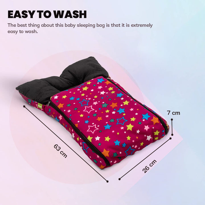 3 in 1 Velvet Cotton Baby Bed Cum Carry Bed, Printed Baby Sleeping Bag-Baby Bed-Infant Portable Bassinet-Nest for Co-Sleeping Baby Bedding for New Born 0-6 Months Boy Girl
