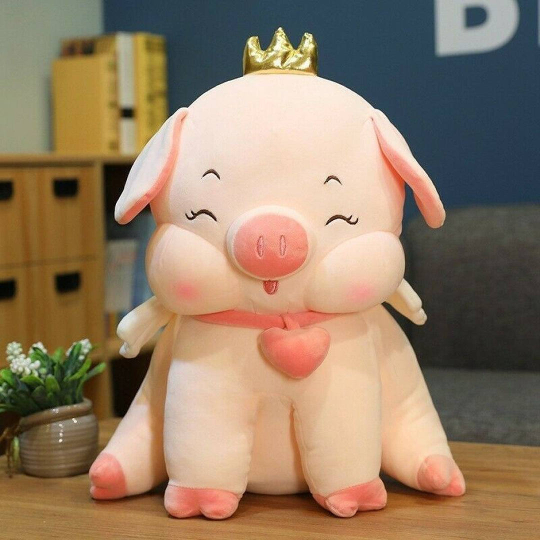 Cute Sitting Heart Pig Animal Soft Toys Baby Girl Soft Doll Stuffed Plush Toys - 40 cm  (Pink)