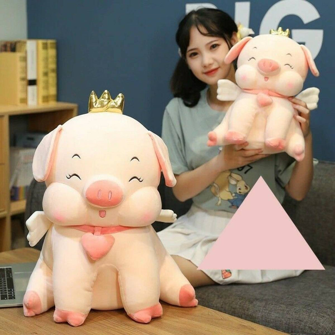 Cute Sitting Heart Pig Animal Soft Toys Baby Girl Soft Doll Stuffed Plush Toys - 40 cm  (Pink)
