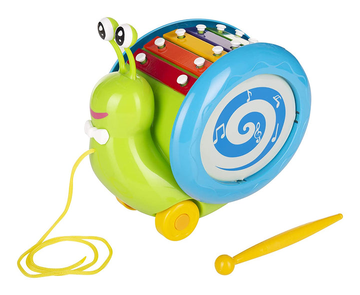 Musical Snail, 3 in 1 Pull Along Toy  3 Years+, Multicolour