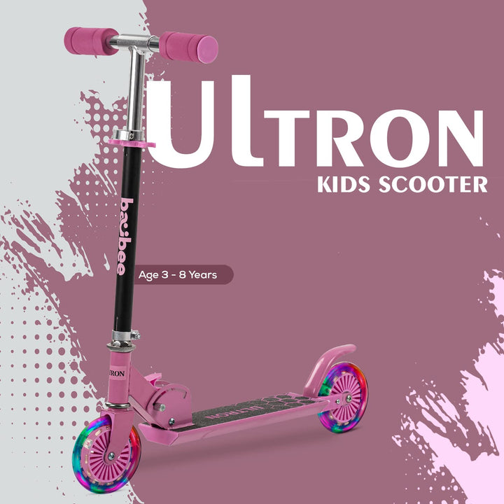 3 Wheel Kids Scooter Smart Kick Scooter with Flashing LED Wheels & 3 Height Adjustable Handle, Folding Runner Scooter