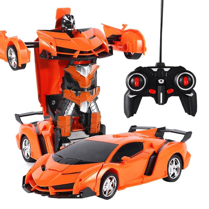 Automatic Robot Converted Remote Control Car with Light Sound 1:18 Scale 360°Drifting Deformation Robot RC Car Toy Kids Boys