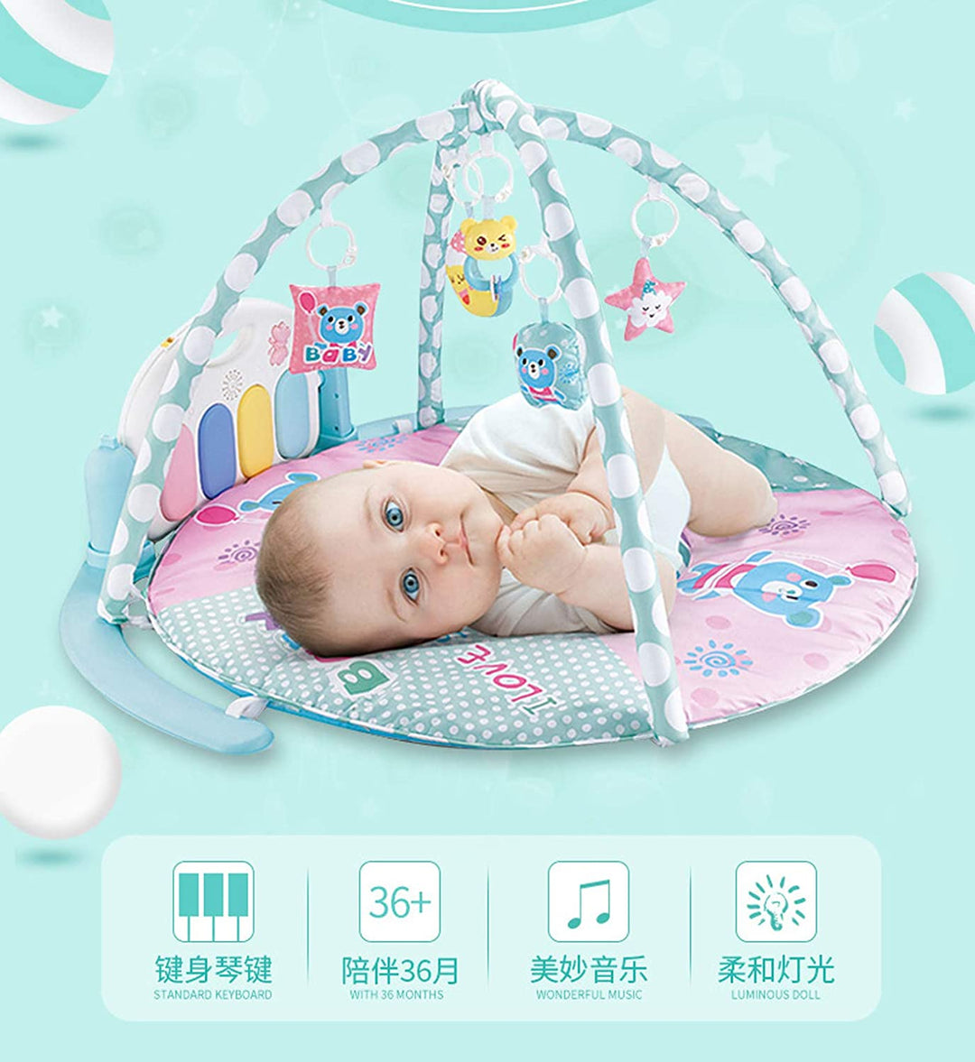 harmonium multi-function music and light piano baby play mat with fence