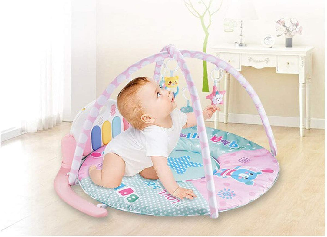 harmonium multi-function music and light piano baby play mat with fence