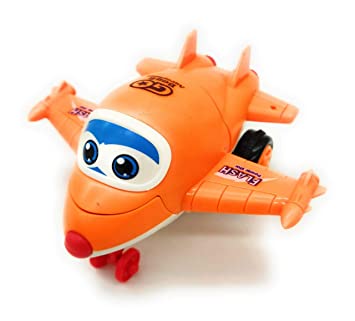 Early Education Unbreakable Bright Color mini racing converting plane to robot friction toy (random color)