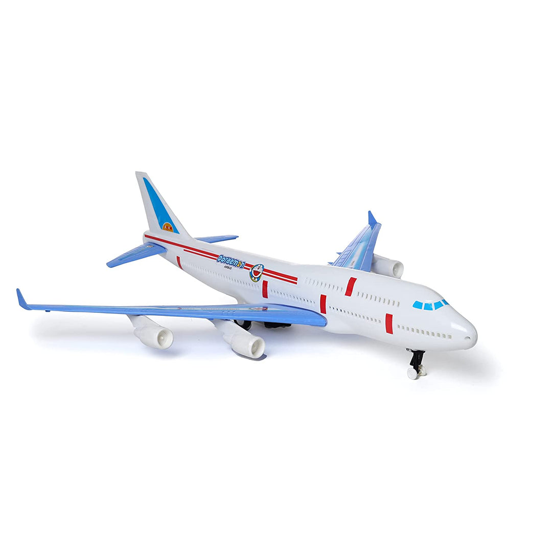 Doraemon Airbus-70207 | Plastic Plane | Friction Powered Aeroplan | Unbreakable Big Size Airbus | Pull Along | Pull Back | Push and Go Crawling Toys for Boys and Girl's