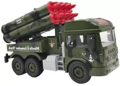 Truck Toy - Missile Launcher Friction Power Army Truck Toy