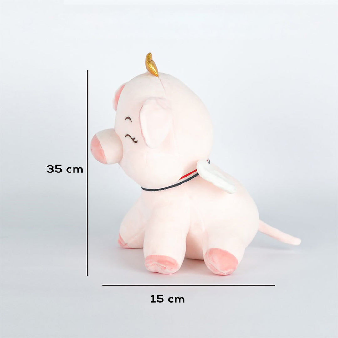 Stuffed Plush Toy Feel Happy Little Pig Soft Toy for Kids Love Birthday Gift - 35 cm  (Pink)