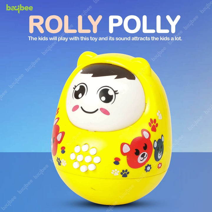 Musical Roly Poly Toys for Baby | Push and Shake Wobbling Toy with Music | Tumbler Doll Toy for Babies | Sound Balancing Doll Toys for Baby Boys, Girls 6+ Months