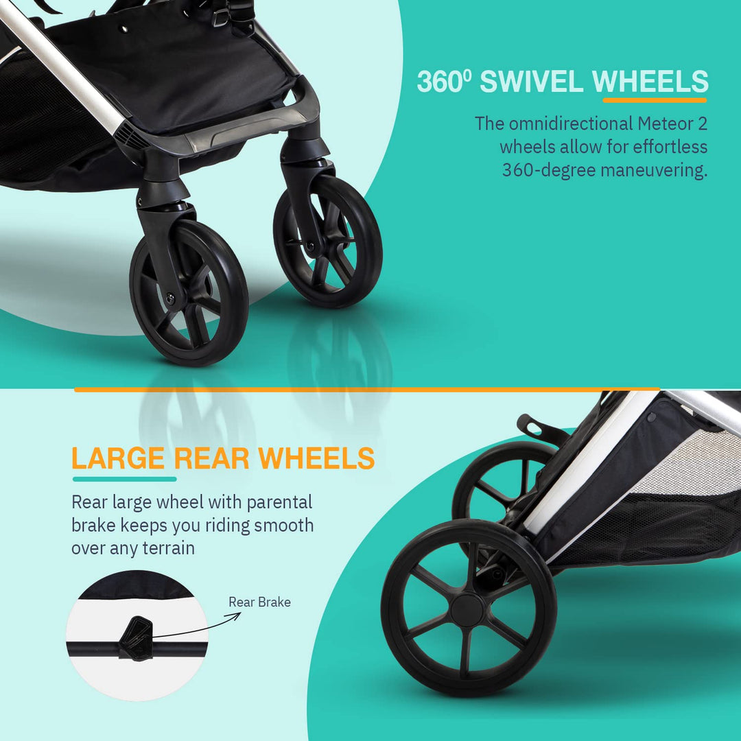 Convertible Baby Pram Stroller with Car Seat Combo, Aluminium Frame, 3-Position Adjustable, Canopy & Reversible Seat | Infant Stroller for Baby Toddlers 0-3 Years Boys Girls