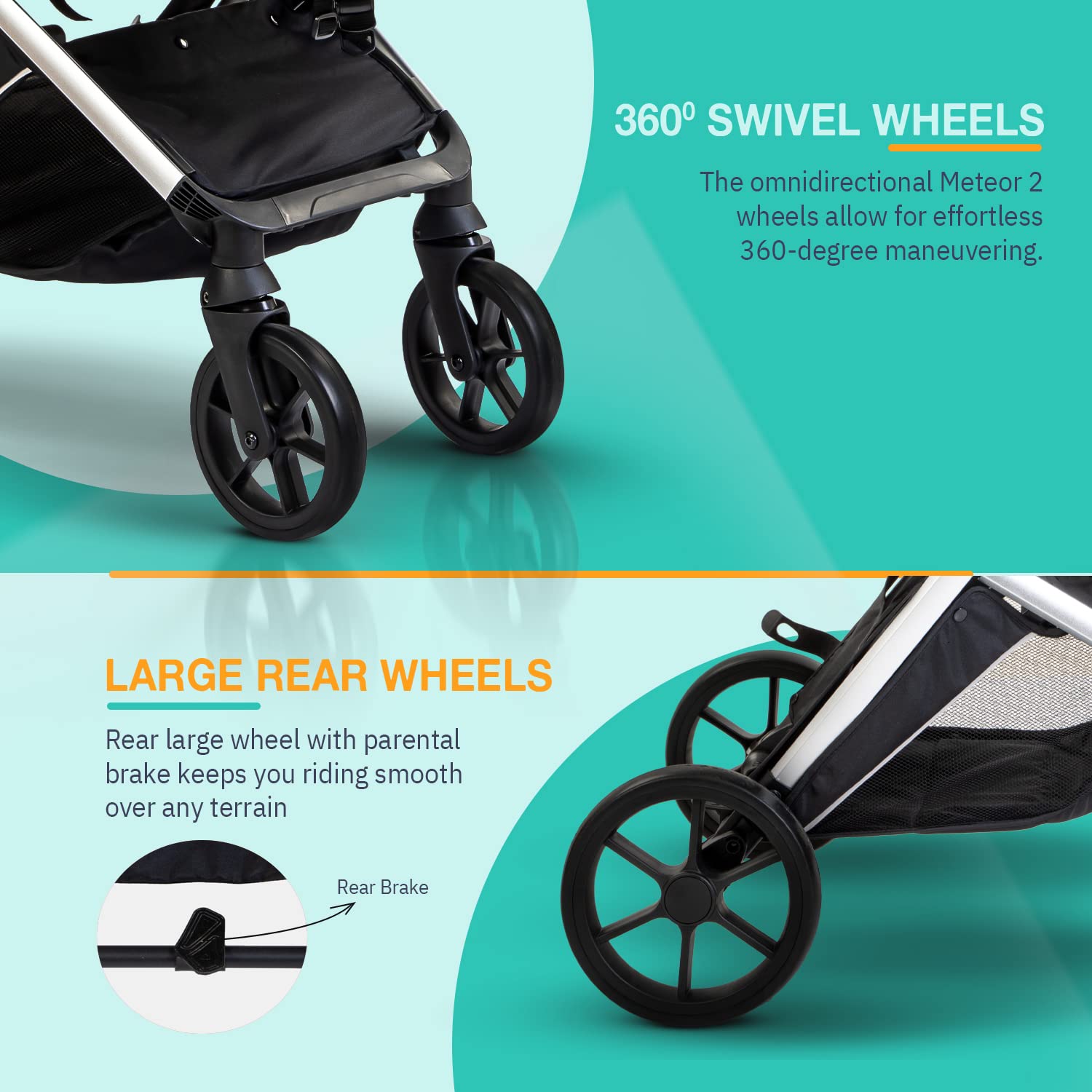 Convertible Baby Pram Stroller with Car Seat Combo Aluminium