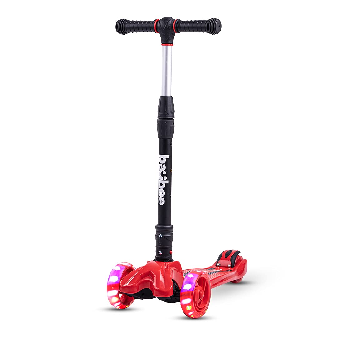 ST4 Flash Skate Runner Scooter for Kids, 3 Wheel Kids Scooter, Smart Kick Scooter with Fold-able & Height Adjustable Handle, Wide LED PU Wheels & Brake for Kids Age 2-14 Years Old