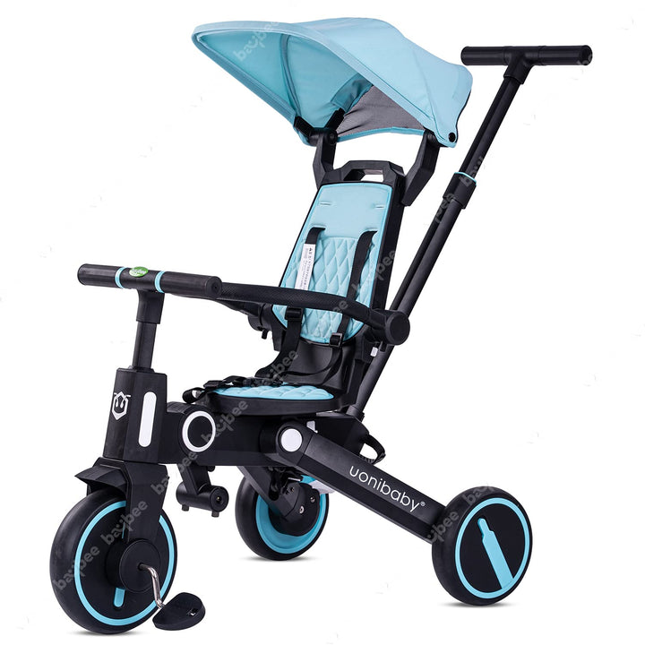 Mario Sportz Trikes Baby/Kids Tricycle with Canopy and Parental Adjust Push Handle - Smart Plug & Play with Rubber Wheels Baby Cycle for Kids 1.5 to 5 Years