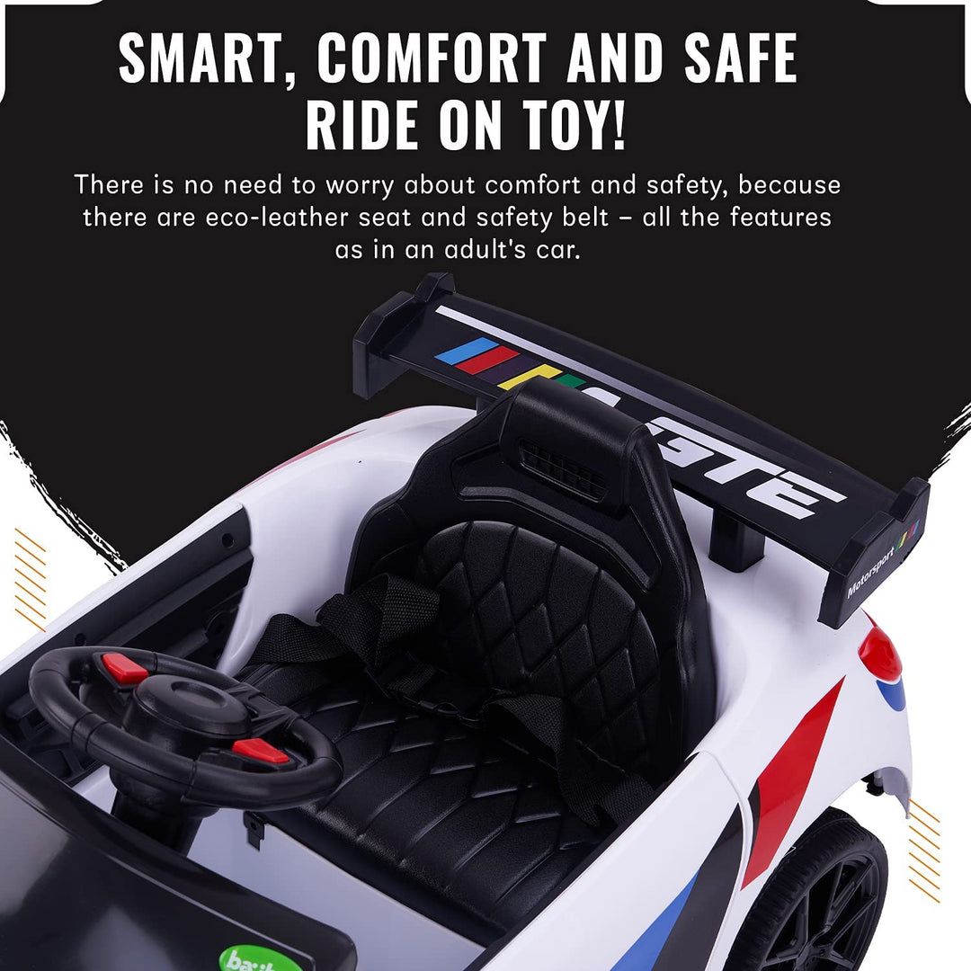 Drift Baby Toy Car Rechargeable Battery Operated Ride-On Car for Kids to Drive Baby with 6V Battery, Sports Car,Baby Big Car for Boys & Girls Age 1 to 3 Years (White)