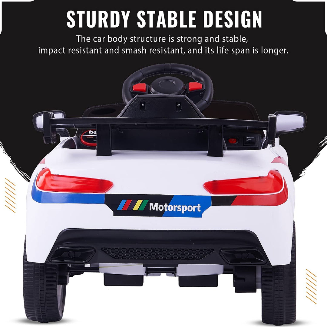 Drift Baby Toy Car Rechargeable Battery Operated Ride-On Car for Kids to Drive Baby with 6V Battery, Sports Car,Baby Big Car for Boys & Girls Age 1 to 3 Years (White)