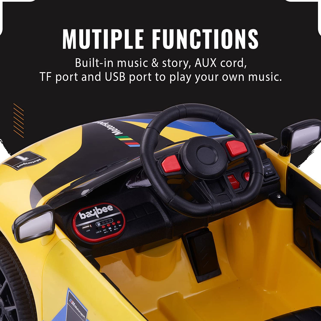 Drift Baby Toy Car Rechargeable Battery Operated Ride-On Car for Kids to Drive Baby with 6V Battery, Sports Car, Baby Big Car for Boys & Girls Age 1 to 3 Years (Yellow)