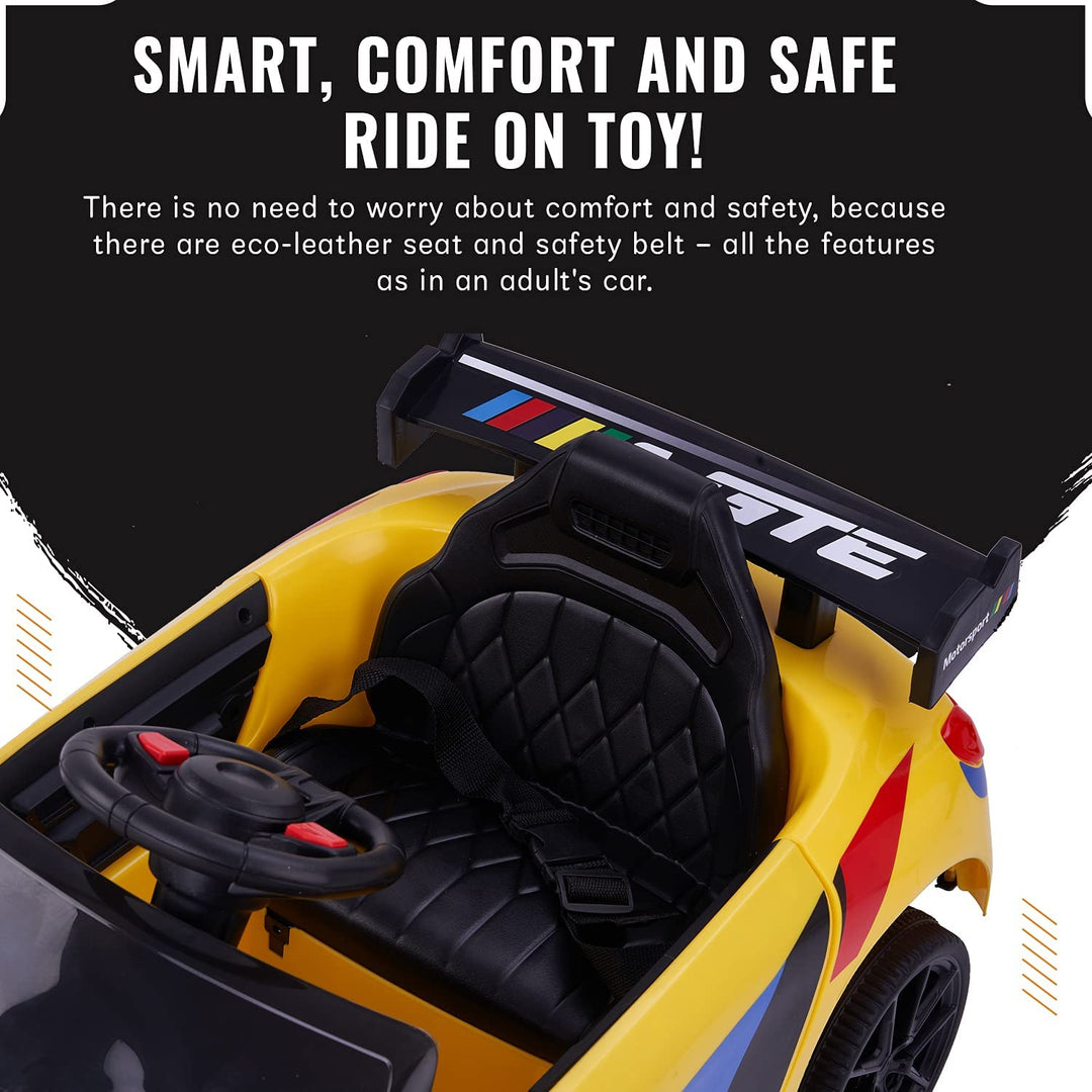 Drift Baby Toy Car Rechargeable Battery Operated Ride-On Car for Kids to Drive Baby with 6V Battery, Sports Car, Baby Big Car for Boys & Girls Age 1 to 3 Years (Yellow)