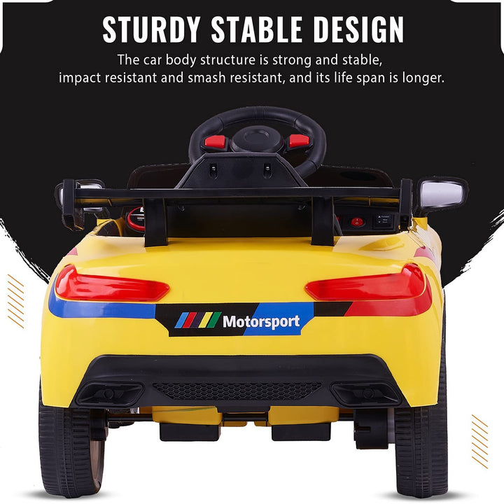 Drift Baby Toy Car Rechargeable Battery Operated Ride-On Car for Kids to Drive Baby with 6V Battery, Sports Car, Baby Big Car for Boys & Girls Age 1 to 3 Years (Yellow)