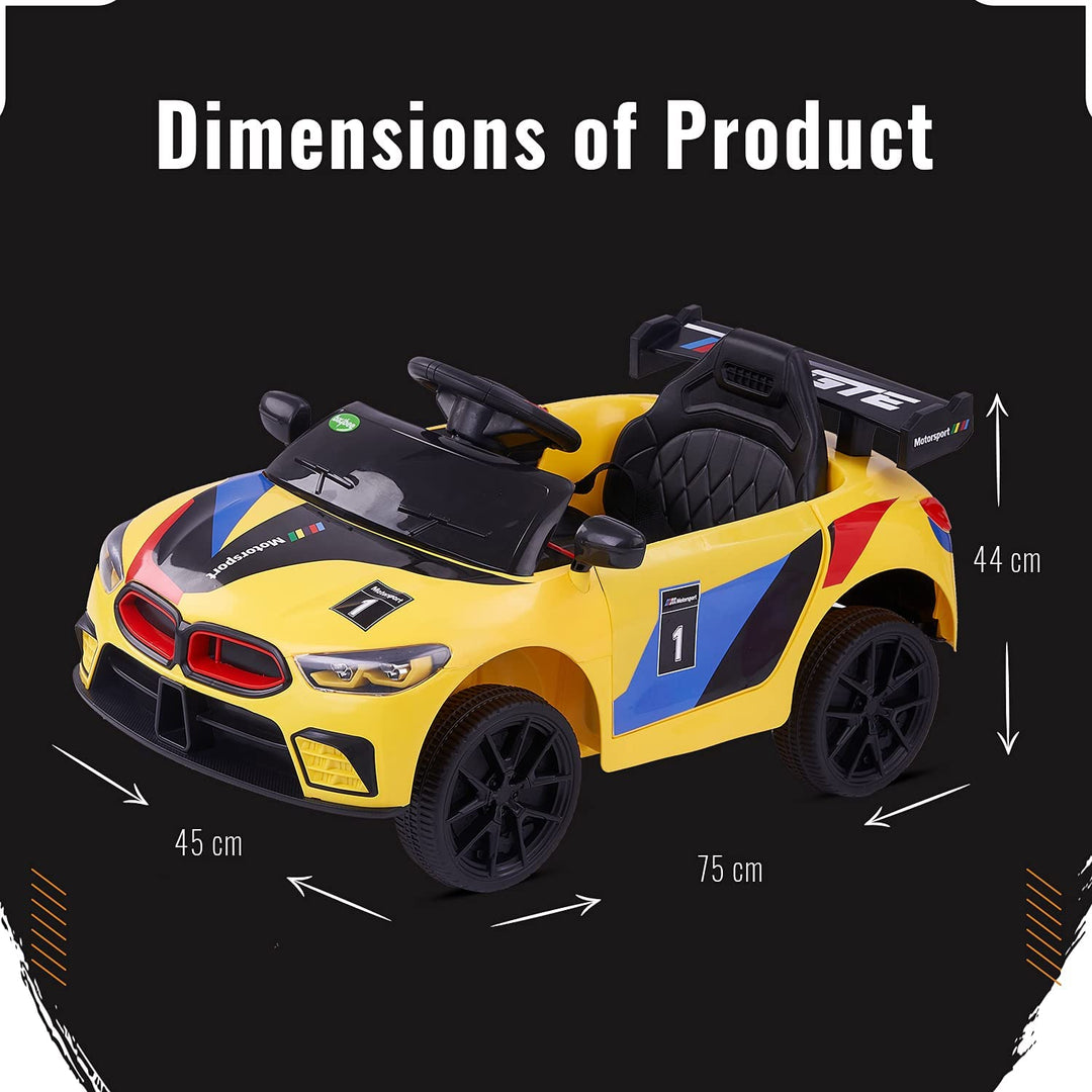 Drift Baby Toy Car Rechargeable Battery Operated Ride-On Car for Kids to Drive Baby with 6V Battery, Sports Car, Baby Big Car for Boys & Girls Age 1 to 3 Years (Yellow)