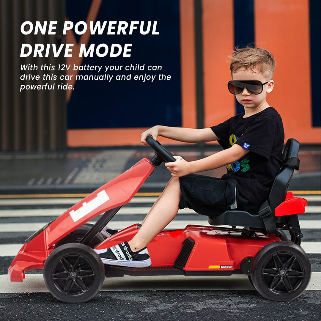 Mordor Electric Go Kart Battery Operated Car for Kids, Ride On Kids Car with Music & Light | Baby Big Car | Go-Kart Battery Operated Car for Kids to Drive 3 to 8 Years Boy Girl