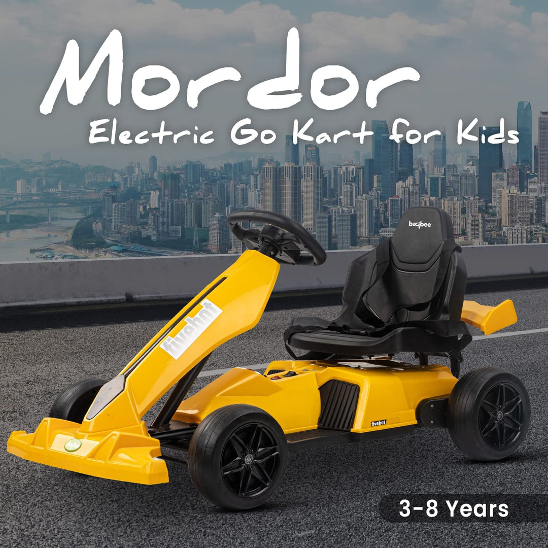 Mordor Electric Go Kart Battery Operated Car for Kids, Ride On Kids Car with Music & Light | Baby Big Car | Go-Kart Battery Operated Car for Kids to Drive 3 to 8 Years Boy Girl