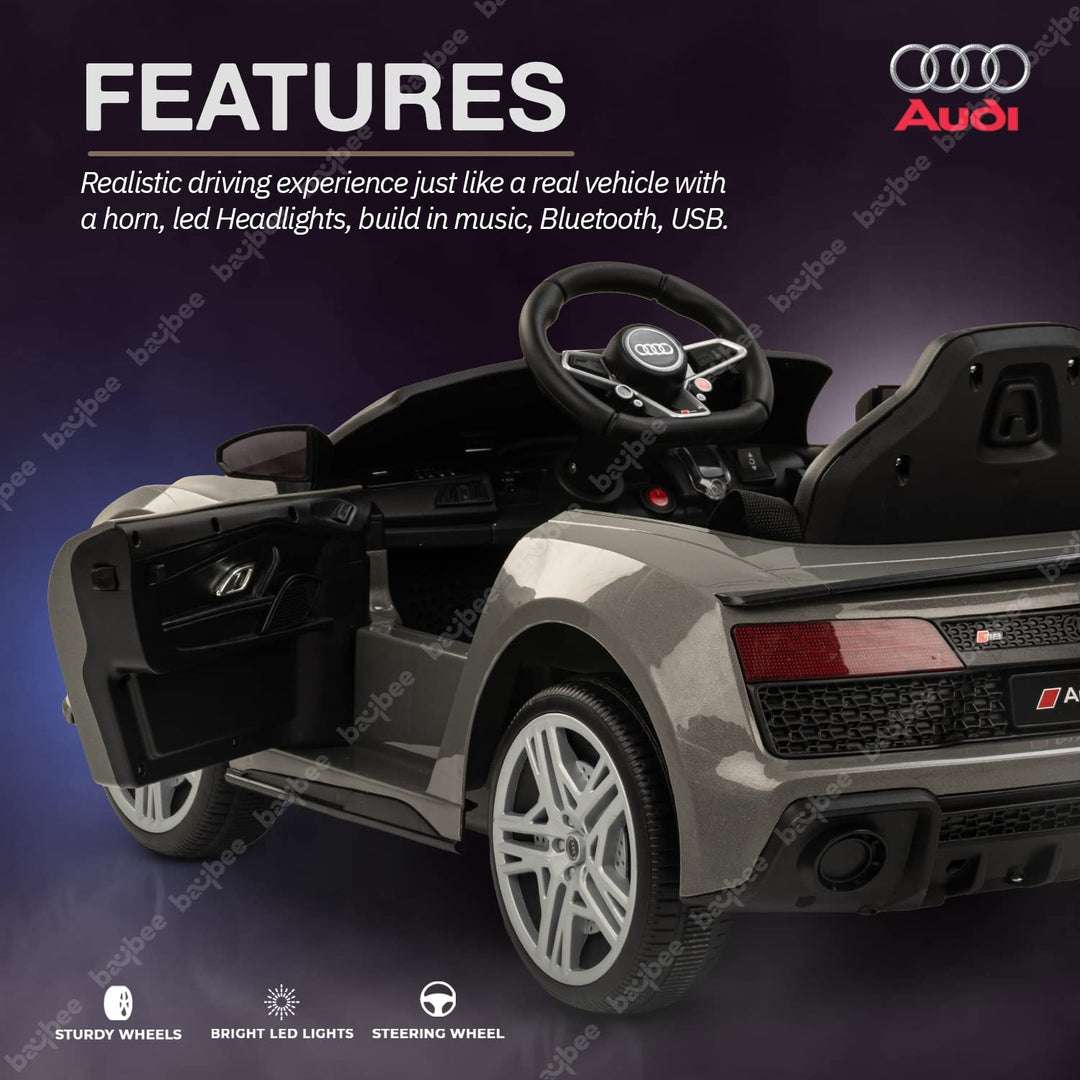 Official Licensed Audi R8 Battery Operated Car for Kids, Ride on Kids Car with Light & Music| Baby Big Car Rechargeable Battery Car | Electric Car for Kids to Drive 2 to 6 Years Boy Girl