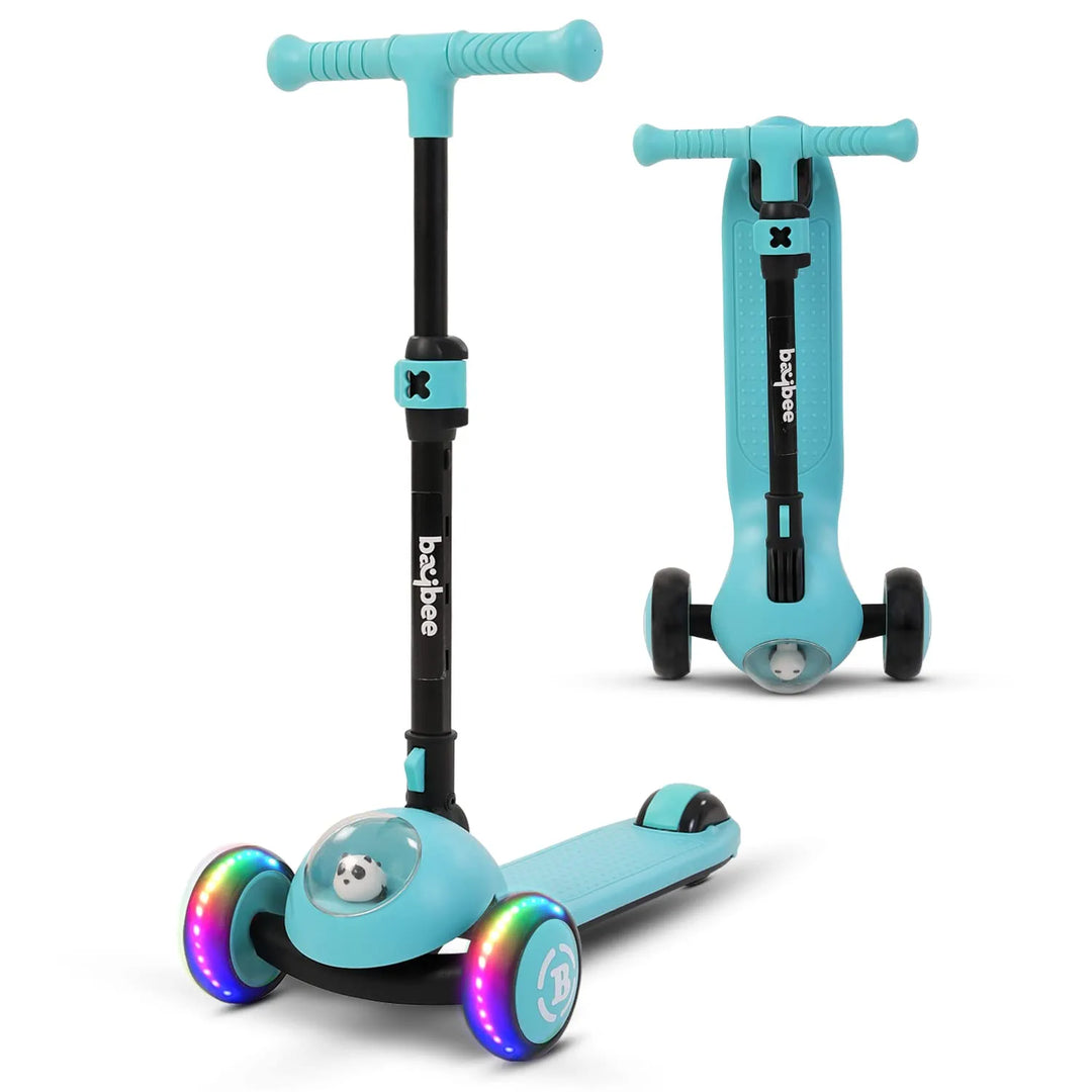 Panda Skate Scooter for Kids, 3 Wheel Smart Kids Scooter with Foldable & Height Adjustable Handle, LED PU Wheels & Rear Brake, Runner Kick Scooter for Kids 3 to 10 Years