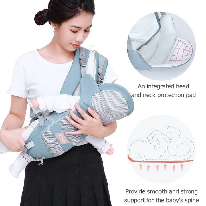 9 in 1 Ergo+ Hip Seat Baby Carrier with 6 Carry Positions, Baby Carrier Cum Kangaroo Bag | Baby Carry Sling Front Back Carrier with Safety Belt | Baby Carry Bags for 0 to 3 Years