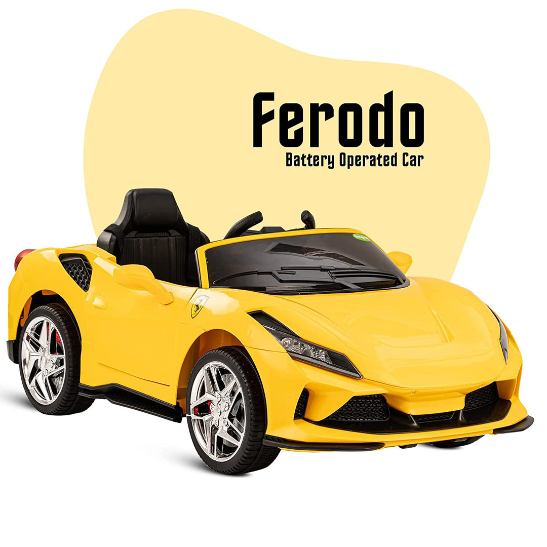 Feredo Dual Motor 12V Battery Battery Operated Ride On Car for Kids to Drive Electric Car for Kids, Racing Baby Car for Boys & Girls Toys Age 2 to 5 Years