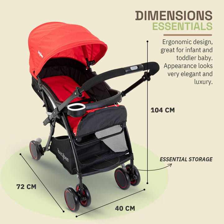 Infant Baby Stroller for Babies with 3 Position Adjustable Seat & Canopy, Reversible Handle, Safety Belt & Storage| Travel Baby Stroller for Baby Toddlers 0 to 3 Years Boy Girl