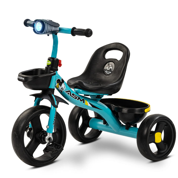 Noraco Baby Tricycle for Kids, Smart Plug & Play Kids Cycle with Eva Wheels, Led Light, Music, Dual Baskets & High Backrest | Kids Tricycle | Baby Cycle for Kids 2 to 5 Years Boys Girls.